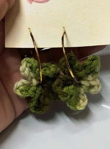 Handmade Crochet Flower Hair Clips &amp; Earrings