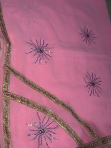 Beautiful Pink Embroidered Saree