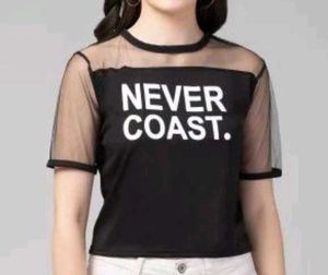 Sheer Sleeve Graphic T-Shirt