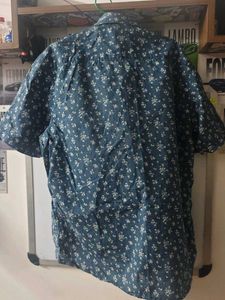 Men's Blue Floral Short Sleeve Shirt