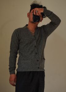 Uniqlo Gray Knit Cardigan Sweater