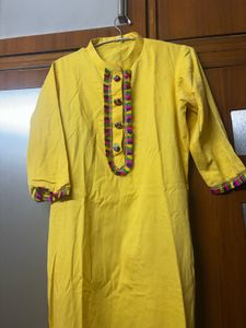 Vibrant Yellow Kurta Set with Dupatta