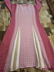 woolen Elegant Pink Kurta Set