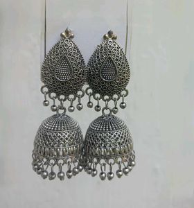 2-Pair Oxidised Earrings Combo