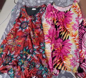 Vibrant Floral Print Mini Dresses