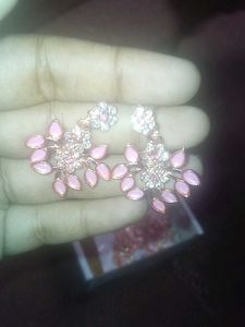 Stunning Pink Stone Earrings