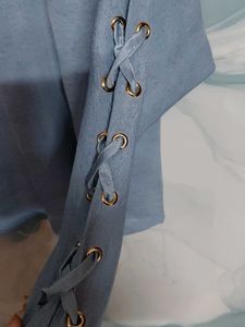 Cute Embroidered Blue Top