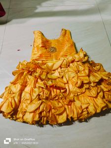 Mustard Frock For Baby Girls