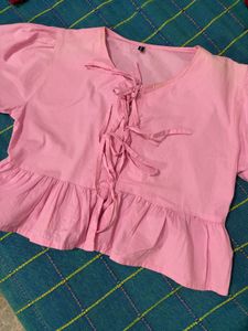 Pretty Pink Peplum Top