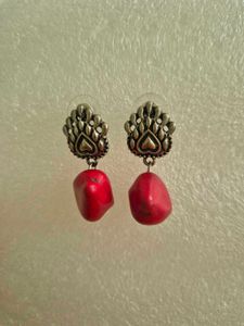 Red Stone Earrings - New