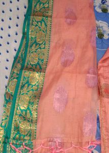 Peach Kurta Set with Sharara and Dupatta