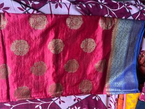 Red and Blue saree