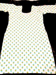 Handmade Blue flower print  short kurti/Dress ( Br