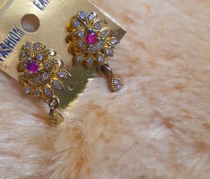 Combo of diamond Kada and earrings