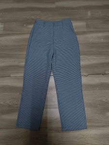 Blue Striped Straight Leg Pants