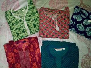 combo 5, cotton Kurtis