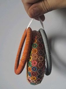 Bright Floral with accent Bangels Set
