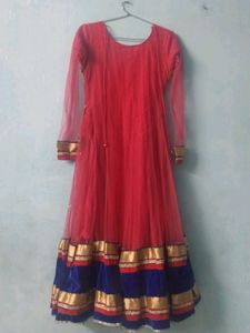Stunning Red &amp; Blue Embroidered gown