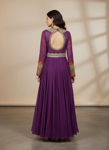 Stunning Purple Anarkali suit