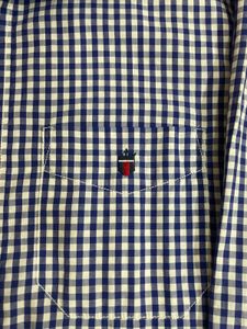 Men's Blue Gingham Button-Down Shirt