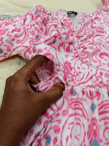 Chic Pink Floral Print Mini Dress