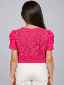 Girls Pink Cropped Shrug