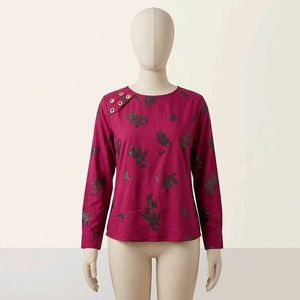 Stylish Pink Floral Print Top