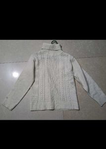 Cream Cable Knit Turtleneck Sweater