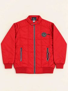 Men's Red Quilted Bomber Jacket