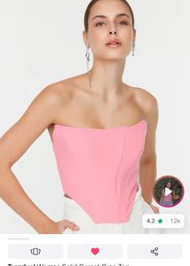 Chic Pink Corset Crop Top