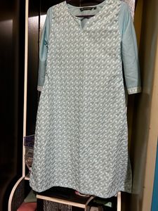 Avaasa Sky Blue Colour Straight Kurta Size XXL