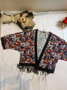Boho Floral Kimono with Fringe