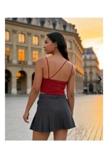 Red Spaghetti Strap Crop Top | COINS acceptable