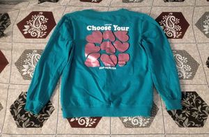 Teal "Be Happy" Graphic Sweatshirt