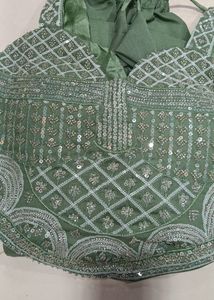 sea green Lehenga Choli with Cape