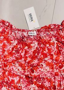 floral off shoulder midi dress