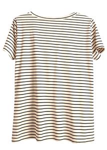 ONLY - Classic Striped V-Neck T-Shirt