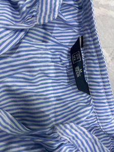 Blue Striped V-Neck Top( not wore once)