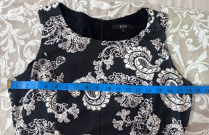 Elle - Black And White Paisley Floral Print Dress