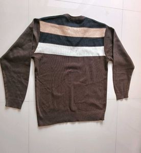 Men's Striped V-Neck Sweater