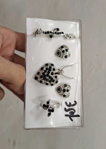 New ChainPendent + Earrings + Bracelet +Ring Combo