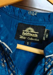 Sabhyata Elegant Blue Printed Anarkali Kurta