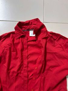Classic Red Button-Up Shirt