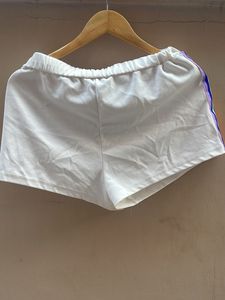 White Rainbow Stripe Shorts
