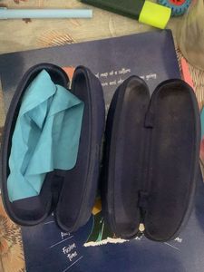Blue Glasses Case with Cleaning Cloth