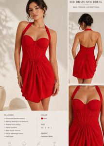 Red Halter Neck Mini Dress