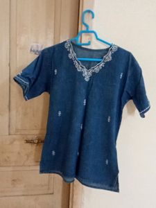 Denim Short Kurta