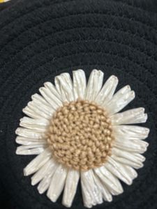 Cute Black Round Daisy Crossbody Bag