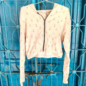 Cute Cropped Zip-Up Hoodie