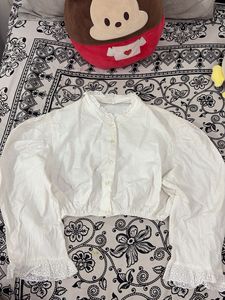 White Lace Trim Top